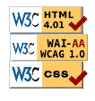 Logotipos de uso de HTML  e CSS válidos e cumprimento de accesibilidade nivel AA